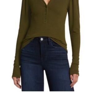 Frame Rushed Sleeve Henley